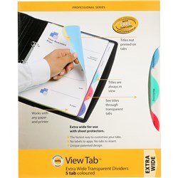 Divider 5 Tab X-Wide View Tab Coloured