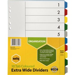 Divider 10 Tab A4 Extra  Wide Pvc