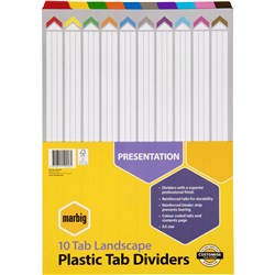 Divider 10 Tab A3 Marbig Plastic Reinforced Landscape