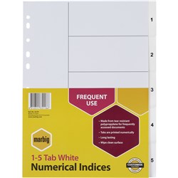 Divider 1-5 Pvc White