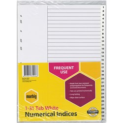 Divider 1-31 A4 White
