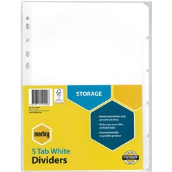 Divider 5 Tab A4 White