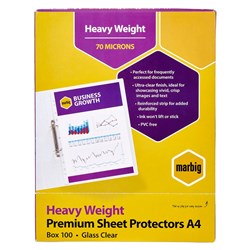 Sheet Protectors A4 Marbig Heavy Duty Ultra Clear (100)