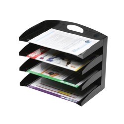 Marbig Desktop Organiser 4 Tier Metal Black