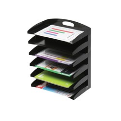 Metal Stationery Rack 6 Tier Vertical Black