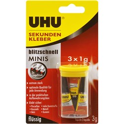 Uhu Superglue Mini'S 3 X 1Ml Carded