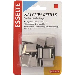 Esselte Nalclip Refills Large St/Steel Pack Of 25