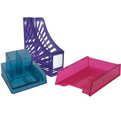 Italplast Desk Organiser Translucent Blue