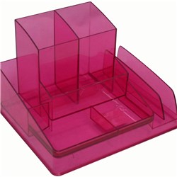 Desk Organiser Italplast Translucent Pink