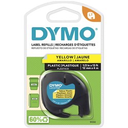 Dymo Letra-Tag Tape Plastic Yellow