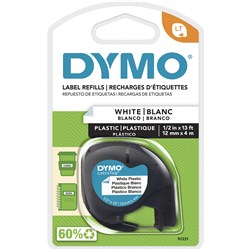 Dymo Letra-Tag Tape Plastic black on White