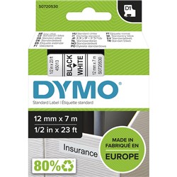 DYMO D1 12MM BLACK/WHITE