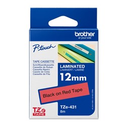 P-TOUCH TZ-431 12MM BLACK/RED