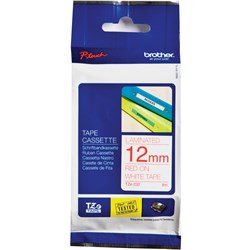BROTHER TZE-232 P-TOUCH TAPE 12MMx8M Red on White Tape 