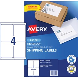 AVERY L7169 MAILING LABELS Laser 4UP 99.1x139mm Box of 100