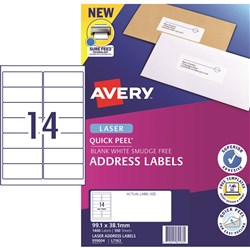 Laser Label L7163 14 (P/Page) 99.1 X 38.1Mm (100)