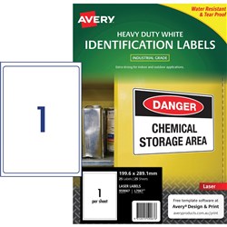 Laser Label L7067 1 (P/Pg)199.1X289.1Mm H/Duty (25