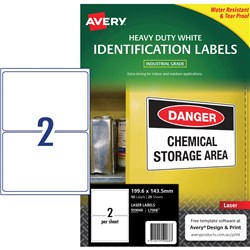 Laser Label L7068 2 (P/Pg)199.6X143.5Mm H/Duty (25