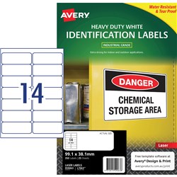 LASER LABEL L7063 14 (P/PG)99.1X38.1MM H/ DUTY (25