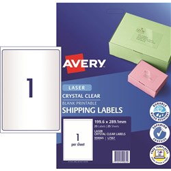 Laser Label L7567 1 (Per Page) 199.6X289.1 Clr (25)
