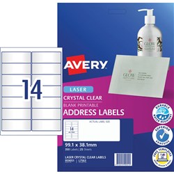 Laser Label L7563 14 (Per Page) 99.1X38.1Mm Clr (25)