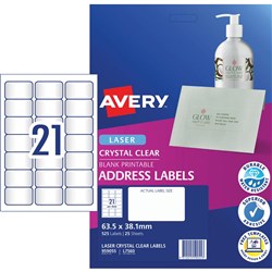 Laser Label L7560 21 (Per Page) 63.5X38.1Mm Clr (25)