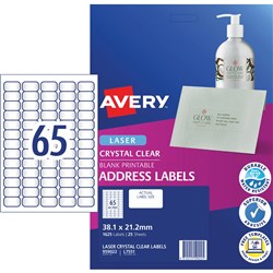 Laser Label L7551 65 (Per Page) 38.1X21.2Mm Clr (25)
