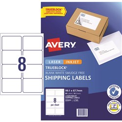 AVERY INTERNET SHIPPING LABELS L7165 8L/P/Sht 99.1x67.7mm Pack of 80