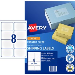 AVERY J8565 QUICK PEEL LABEL IJet 8/Sht 99.1x67.7 Parcel Cl Pack of 200