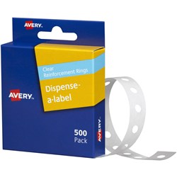 AVERY RING REINFORCEMENTS 14MM VINYL CLEAR