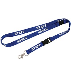 Rexel Lanyard Pre Printed Staff Blue (5)