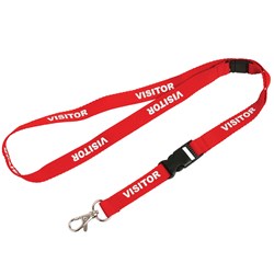 REXEL LANYARD PRE PRINTED VISITOR RED (5)