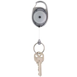 REXEL RETRACTABLE KEY HOLDER SNAP LOCK CHARCOAL