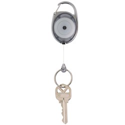 Rexel Retractable Key Holder Snap Lock Charcoal