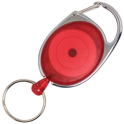 REXEL RETRACTABLE KEY HOLDER SNAP LOCK RED