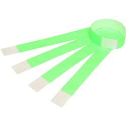 REXEL WRIST BANDS W/SERIAL NUMBER FLUORO GREEN (100)