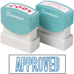 STAMP X APPROVED BLUE