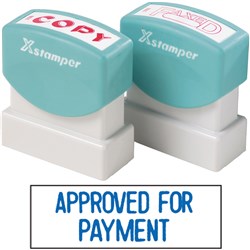 STAMP X APPROVED FOR  PAYMENT - BLUE