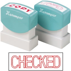 STAMP X CHECKED RED