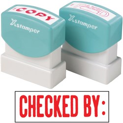 STAMP X CHECKED BY RED