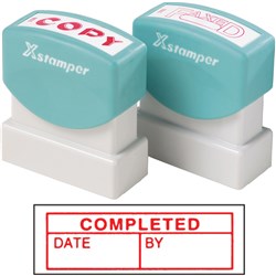 STAMP X COMPLETED DATE BY