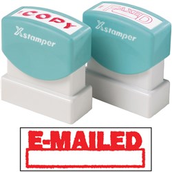 STAMP X EMAILED/DATE -RED