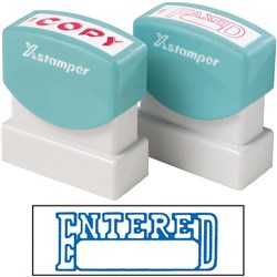 STAMP X ENTERED DATE BLUE