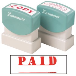 STAMP X PAID/DATE RED