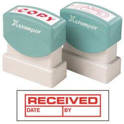 STAMP X RECEIVED/DATE/BY RED