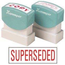 STAMP X SUPERSEDED - RED