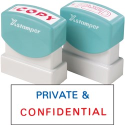 STAMP X PRIVATE & CONFIDENTIAL RED/BLUE