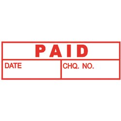 STAMP DESKMATE PAID (DATE & CHEQUE) RED