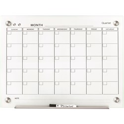 Quartet Infinity Glass Board 895X635Mm Calendar White Office Series