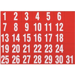 Quartet Dates White On Red 25*25Mm